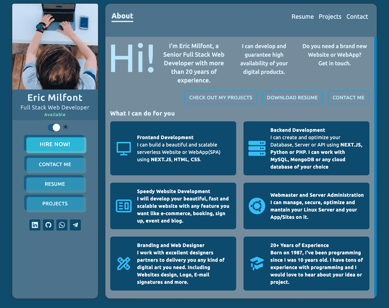 Next.JS Portfolio website